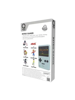 Qware Retro Spielkonsole Handheld 240 Spiele für unterwegs in Grau