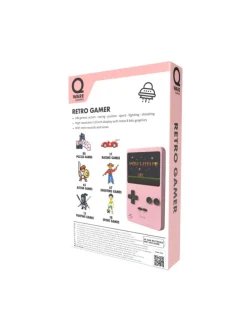 Qware Retro Spielkonsole Handheld 240 Spiele für unterwegs in Rosa