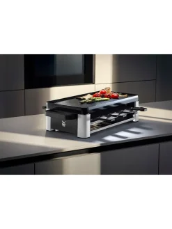 Raclette ''For 8'' in Silber/ Schwarz - (B)44 x (H)13,2 x (T)24 cm