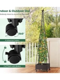 Rankhilfe mit Blumenkasten 206cm in Schwarz