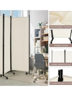 Raumteiler 6 tlg. 172cm in Beige