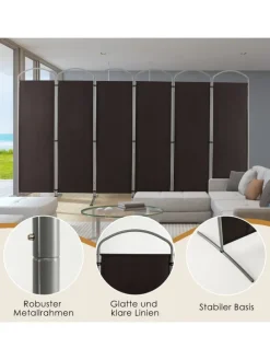 Raumteiler 6 tlg. 188cm in Braun