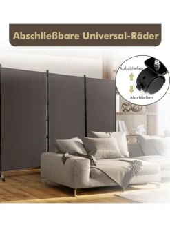 Raumteiler 3 tlg. 180cm in Braun