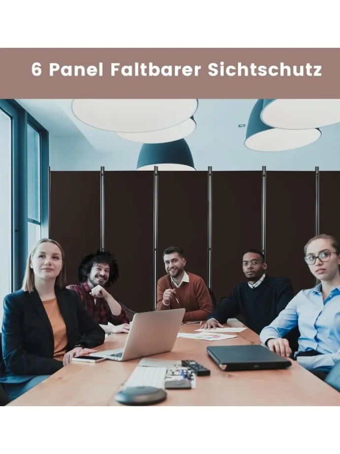 Raumteiler 6 tlg. 172cm in Braun