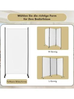 Raumteiler 3 tlg. 180cm in Weiß