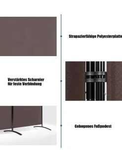 Raumteiler 3 tlg. in Braun