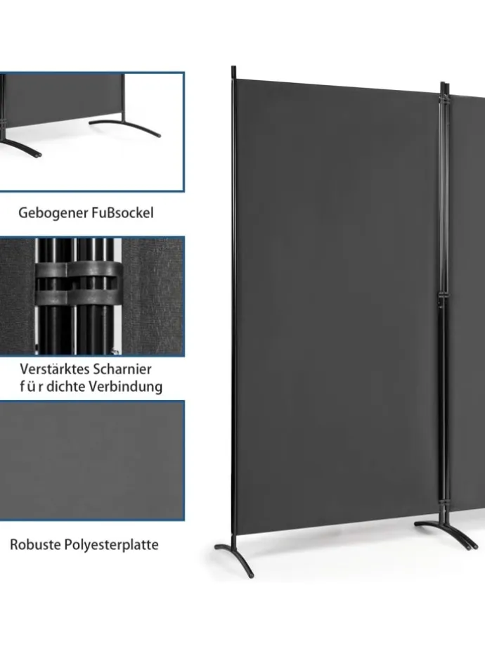 Raumteiler 3 tlg. in Grau