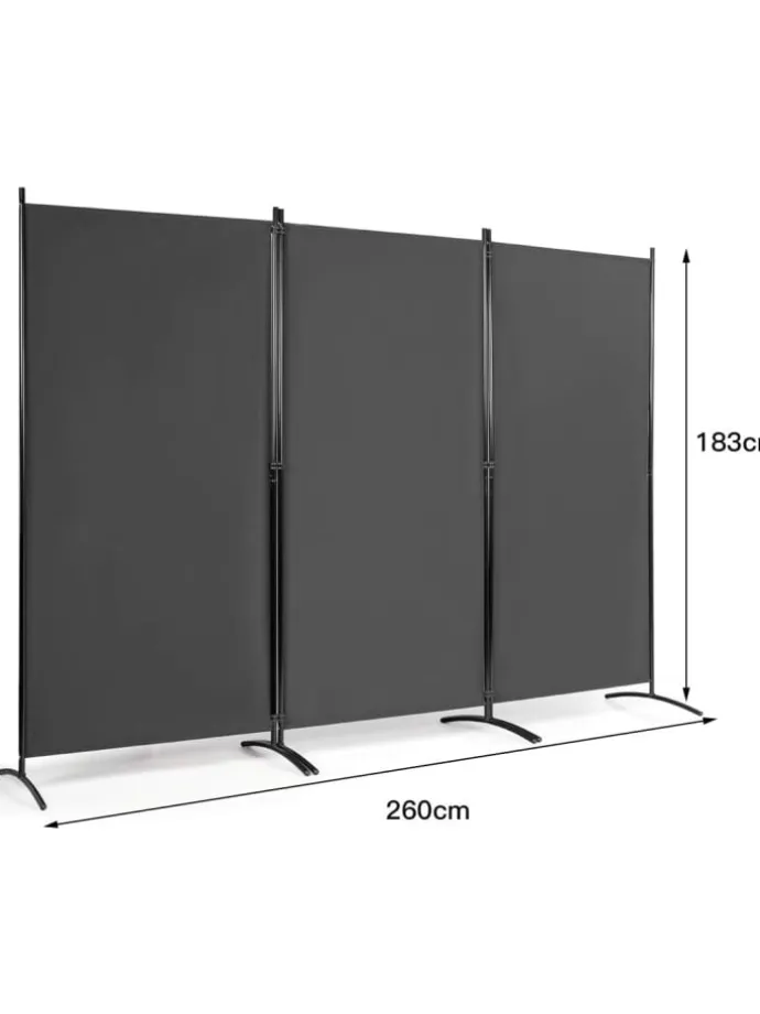 Raumteiler 3 tlg. in Grau