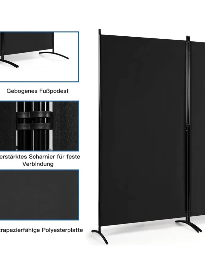 Raumteiler 3 tlg. in Schwarz