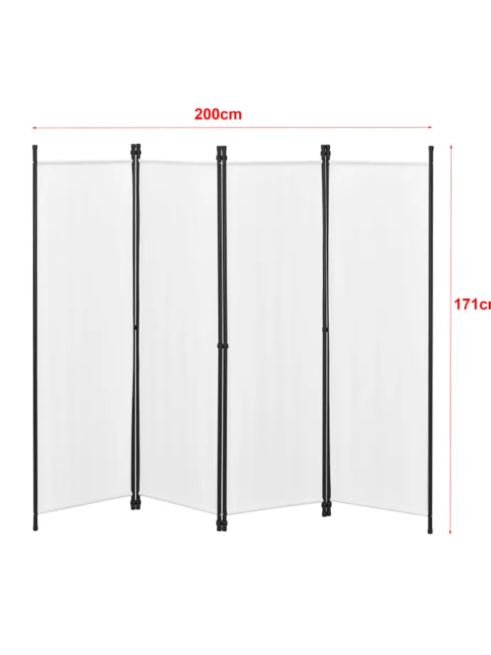 Raumteiler Huesca - 4-teilig in Beige (H)171cm (B)200cm