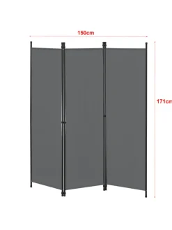 Raumteiler Huesca - 3-teilig in Grau (H)171cm (B)150cm