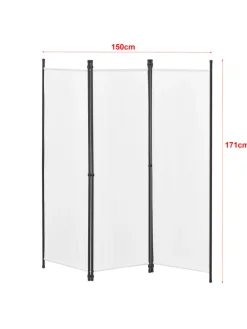 Raumteiler Huesca - 3-teilig in Weiß (H)171cm (B)150cm