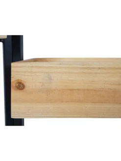 Raumteiler mit Pflanzkasten L32, Gestell schwarz, naturfarben