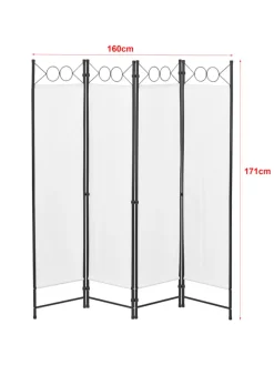 Raumteiler Saragossa 4-teilig in Weiß (H)171cm (B)160cm