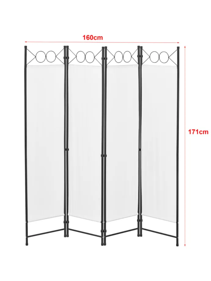 Raumteiler Saragossa 4-teilig in Weiß (H)171cm (B)160cm