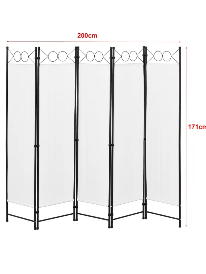 Raumteiler Saragossa 5-teilig in Weiß (H)171cm (B)200cm