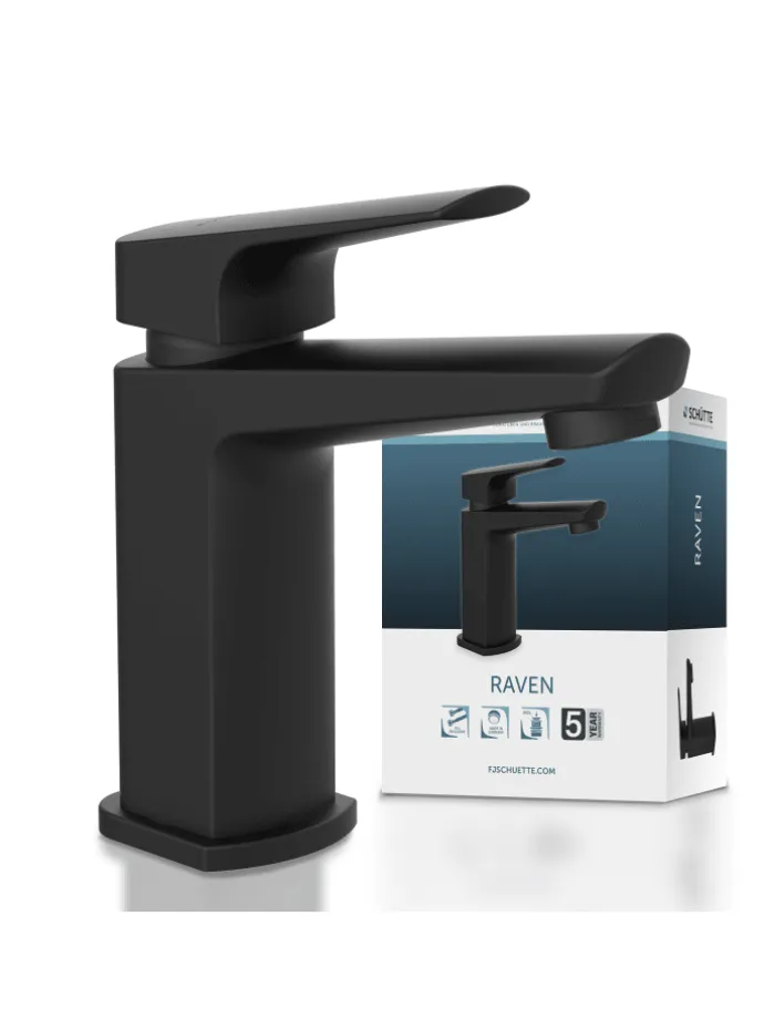RAVEN Waschtischarmatur, Schwarz matt
