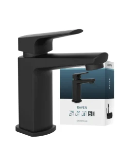 RAVEN Waschtischarmatur, Schwarz matt