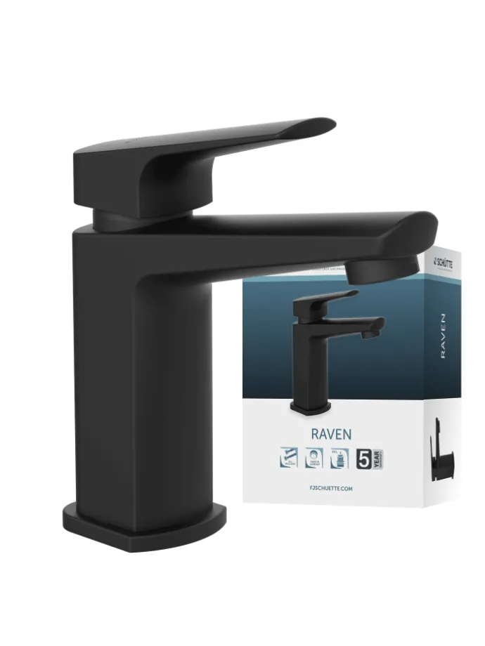 RAVEN Waschtischarmatur, Schwarz matt