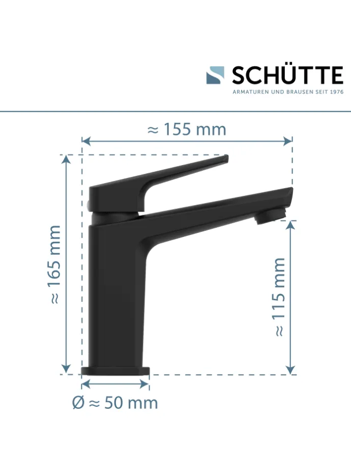 RAVEN Waschtischarmatur, Schwarz matt
