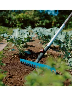 Rechen "Combisystem" in Hellblau/ Grau - (B)36 cm