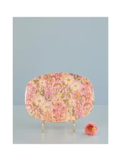 Rechteckiger Teller aus Plate Daisy Dearest in rosa