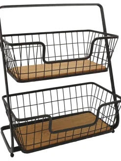 Regal in Schwarz/ Braun - (B)41 x (H)50 cm