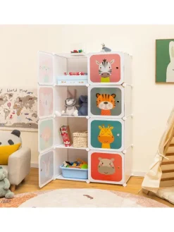 Regalsystem mit 8 Würfeln in Weiß