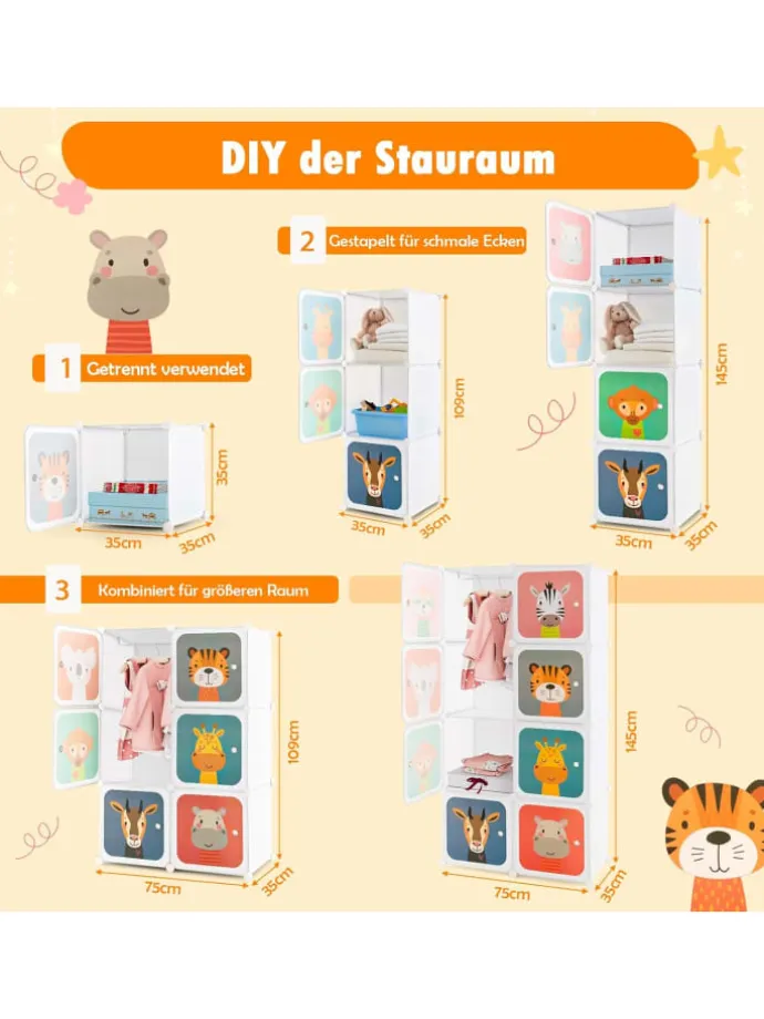 Regalsystem mit 8 Würfeln in Weiß