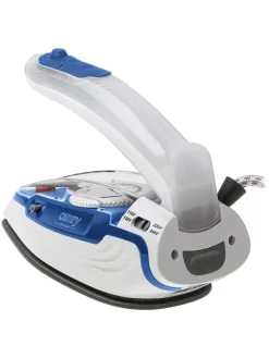 Reise-Bügeleisen in Weiß/ Blau