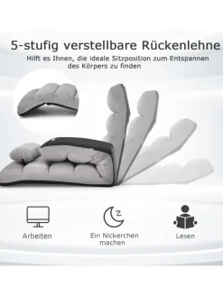 Relaxliege klappbar in Grau