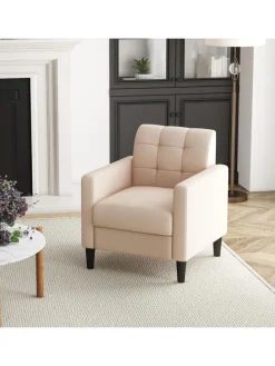 Relaxsessel aus Samt in Beige