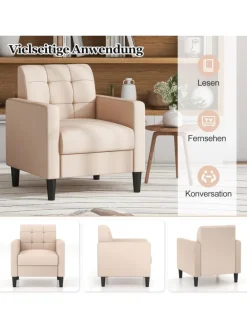 Relaxsessel aus Samt in Beige
