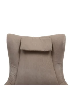 Relaxsessel und Hocker mit Drehfunktion Metallgestell und Cord-Optik in Braun