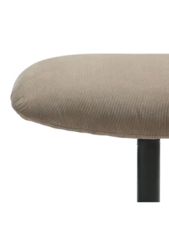 Relaxsessel und Hocker mit Drehfunktion Metallgestell und Cord-Optik in Braun