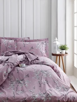 Renforcé-Bettwäsche-Set "Chicory" in Lila