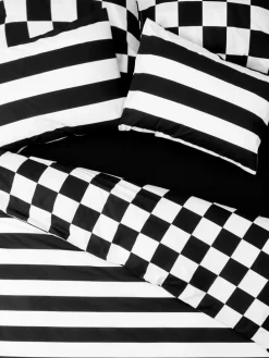 Renforcé-Bettwäsche-Set "Code" in Schwarz/ Weiß