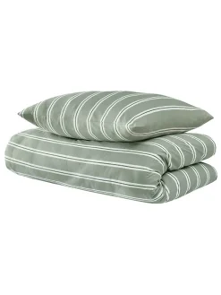 Renforcé-Bettwäsche-Set "Colorado" in Grün/ Weiß