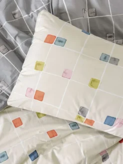 Renforcé-Bettwäsche-Set "Evo" in Creme/ Bunt