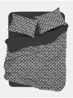 Renforcé-Bettwäsche-Set in Anthrazit