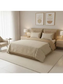 Renforcé-Bettwäsche-Set in Beige