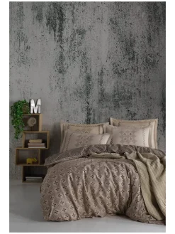 Renforcé-Bettwäsche-Set in Braun