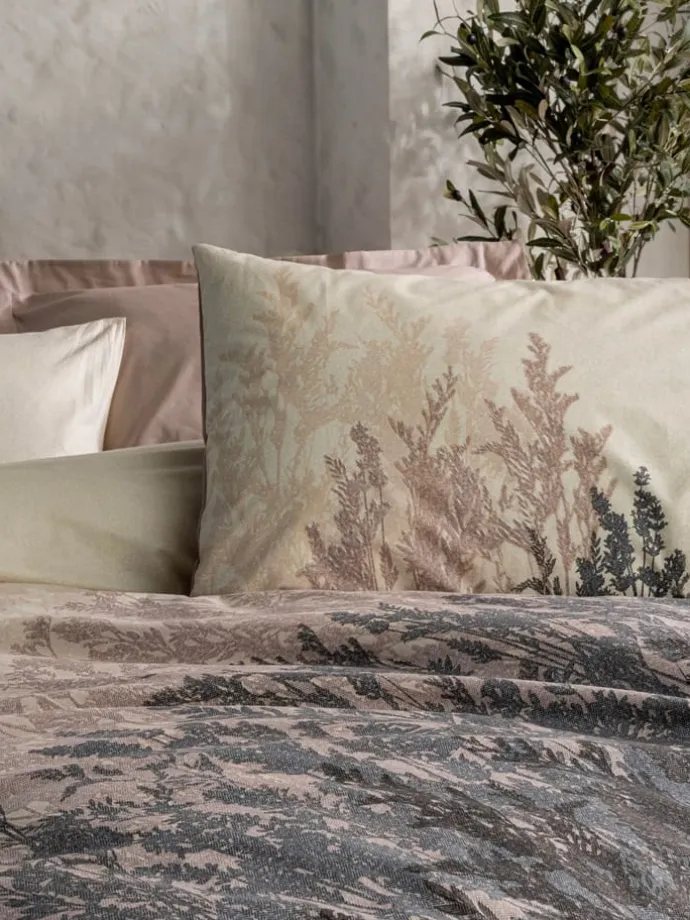 Renforcé-Bettwäsche-Set in Creme/ Hellbraun/ Grau