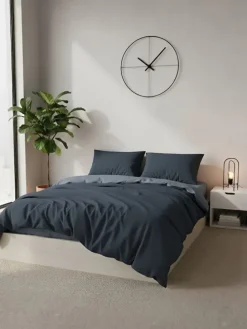 Renforcé-Bettwäsche-Set in Dunkelblau