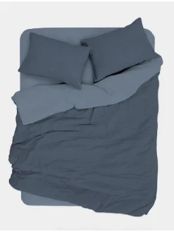 Renforcé-Bettwäsche-Set in Dunkelblau