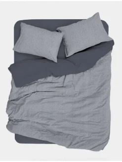 Renforcé-Bettwäsche-Set in Grau