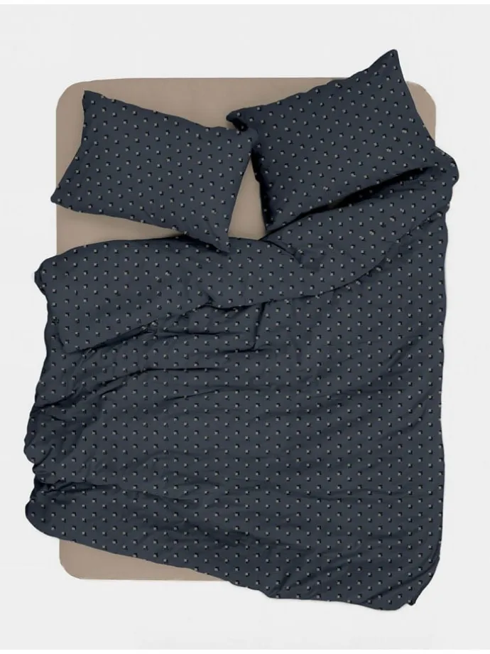 Renforcé-Bettwäsche-Set in Grau/ Hellbraun