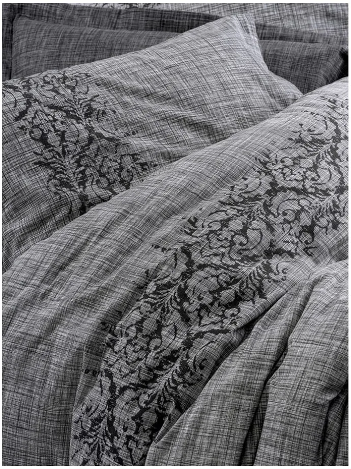 Renforcé-Bettwäsche-Set in Grau