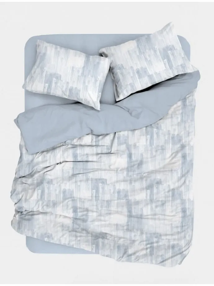Renforcé-Bettwäsche-Set in Hellblau