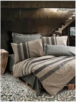 Renforcé-Bettwäsche-Set in Hellbraun